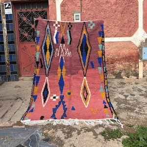 Lovely Moroccan Rug, Authentic Berber Wool Rug, Bohemian Wool Rug, Beni ourain style rug, Moroccan area rug, Moroccan Shaggy rug, 9x12 ft