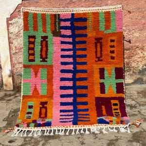 Stunning Morrocan Rug, Authentic Berber Rug, Bohemian Rug For Living Room, Handmade Colourful Rug, Large area rug, Hand knotted Wool rug