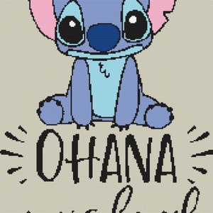 Stitch Ohana Means Family - C2C / SC / Graphikanleitung