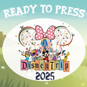 Disney Trip 2025 Ready To Press, Mickey And Friends Dtf Transfer, Coquette Disneyworld Family Trip Transfer, Disneyland Vacation Heat Press