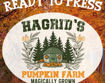 Hagrid's Pumpkin Farm DTF Transfer: Retro Halloween Heat Press Design