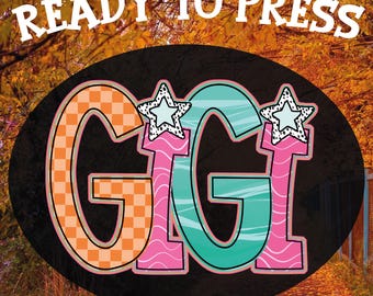 Checkered Gigi DTF Transfer, Mother's Day Gift, Grandma Heat Press