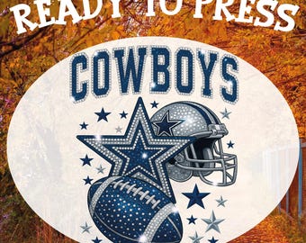 Cowboys Football Star Helmet DTF Transfer: Ready To Press