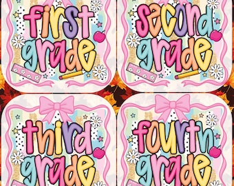 Pink Coquette Bow Back To School DTF Transfer: Grades 1-5, Boho Design