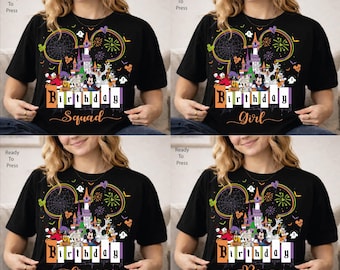 Disney Halloween Birthday DTF Transfer, Birthday Squad Girl Boy Crew Ready To Press, Disney Inspired Birthday Iron On