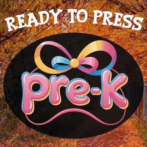 Preppy Coquette Bow Pre-K Ready To Press, Back To School Dtf Transfer, Teacher Heat Press, First Day School Dtf, Pink Pre-K Design