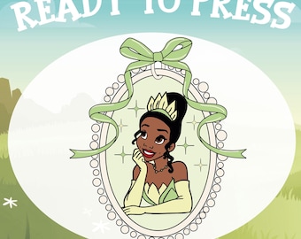 Princess Tiana DTF Transfer: Magical Frame, Coquette Bow