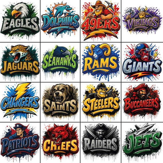 32 American Football Mascots DTF Transfer: Ready To Press