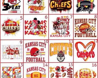 Kansas City Football DTF Transfer: 32 Designs to Choose From Sports College Heat Press