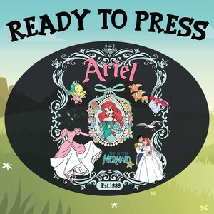 Coquette Bow Disney Princess Ariel Ready To Press, Ariel&#39;s Wedding Dtf, Cute Little Mermaid Heat Press, Disneyworld Girls Trip Transfer