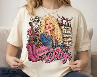 Dolly Parton Dtf Transfer, Black and White Country Music Iron On, Western Cowgirl Ready To Press