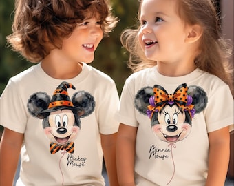 Halloween Mouse DTF Transfer, Orange Black Bow Heat Press, Matching Mouse Iron On, Spooky Season Dtf