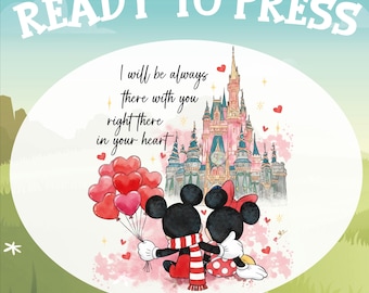 Disney Mickey Minnie Love DTF Transfer: Valentine Heat Press