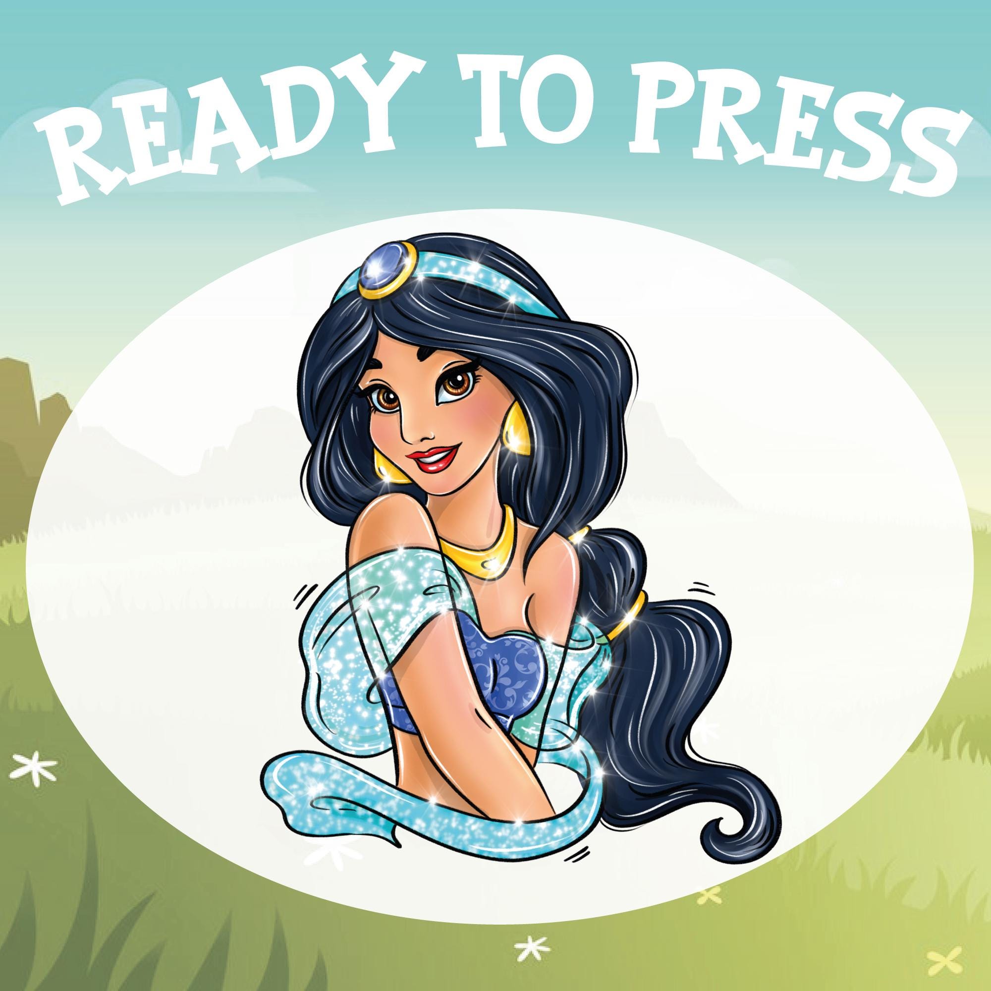 Jasmine Princess DTF Transfer: Disneyworld Vacation Heat Press