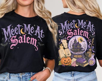 Meet Me At Salem DTF Transfer, Salem Witch Halloween Ready To Press, Haunted House Pumpkin Iron On