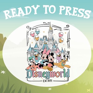 Disneyworld Mickey and Friends DTF Transfer: Family Vacation Heat Press