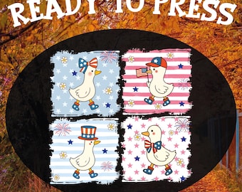 Patriotic Goose DTF Transfer: 4th of July, Memorial Day Heat Press