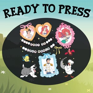 Disney Princess Ariel and Prince Ready To Press, Little Mermaid Coquette Bow Dtf, Part Of Your World Transfer, Disneyland Heat Press