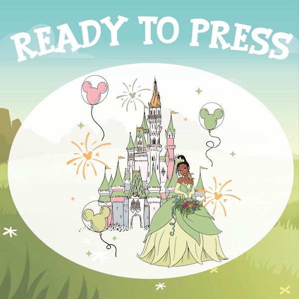Disney Princess Tiana and Ariel DTF Transfer: Ready to Press