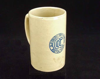 Vintage Salt Glaze Pottery Crock Blue Old Colony Brewing Company Boston Mass Tankard Beer Mug Stein