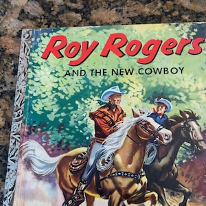 Vintage 1953 Little Golden Book Letter A in Binding Roy Rogers and the New Cowboy First Golden Book with Roy Rogers Mid Century Book