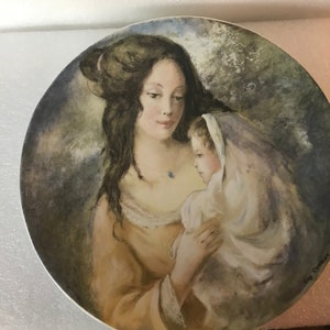 Vintage Limoges Mother and Daughter Plate Numbered Guy Gambier Porcelain 1986 Marianne et Therese Mother’s Day Porcelaine