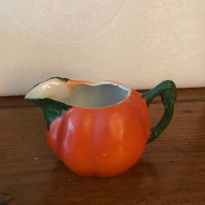Antique Made in Germany Porcelain Bisque Tomato Creamer Farmhouse Kitchen Cottage Core