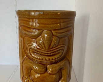 Vintage Orchids of Hawaii Pottery Tiki Mug Made in Japan