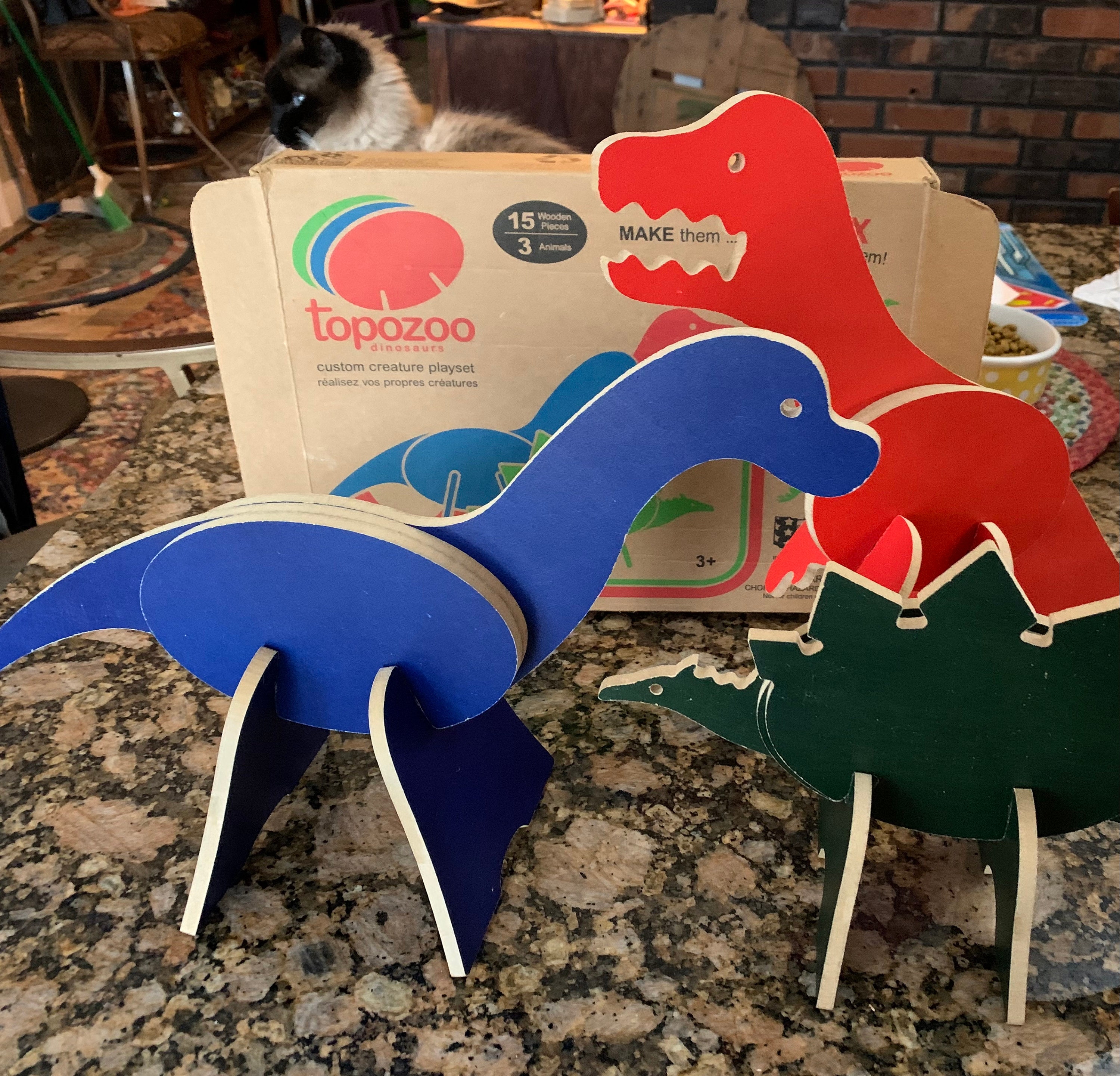 Wooden Montessori Dinosaur Figures Interchangeable Parts Topozoo