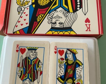 Vintage 1980s Novelty Avon Soap Playing Cards King and Queen of Hearts Original Box