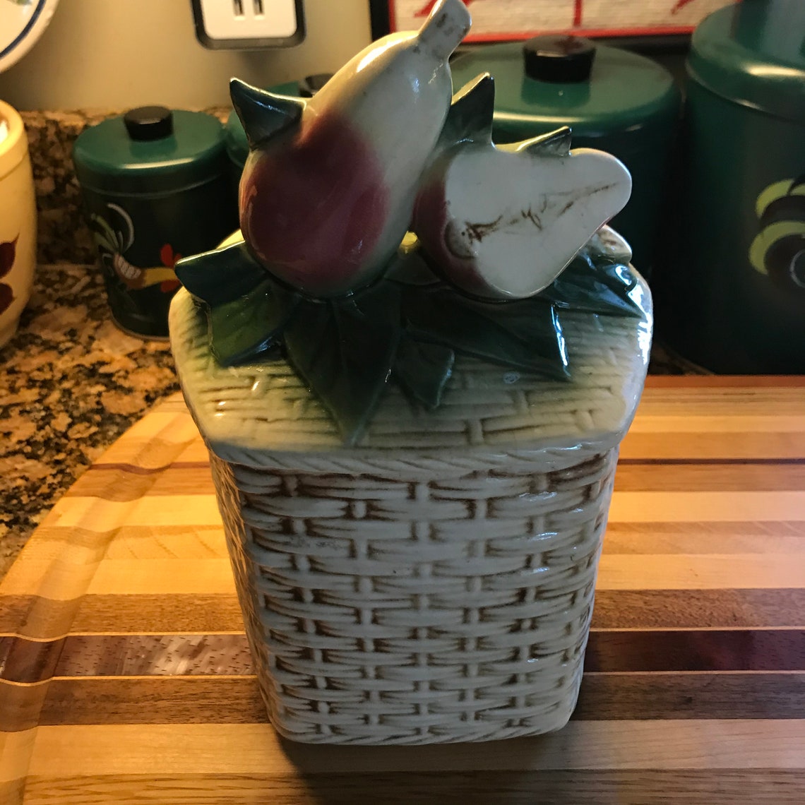Vintage McCoy Basketweave Pear Cookie Jar Retro Basket Weave Etsy