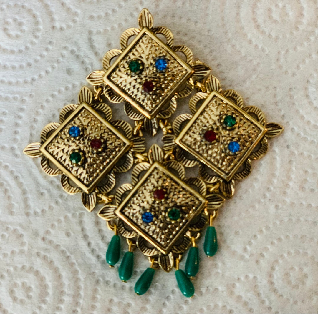 Vintage Sarah Coventry Unusual Shaped Brooch Four Squares Tilted to ...