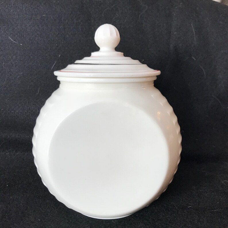 Vintage Fire King Grease Jar with Lid Black and Red Stripes Etsy