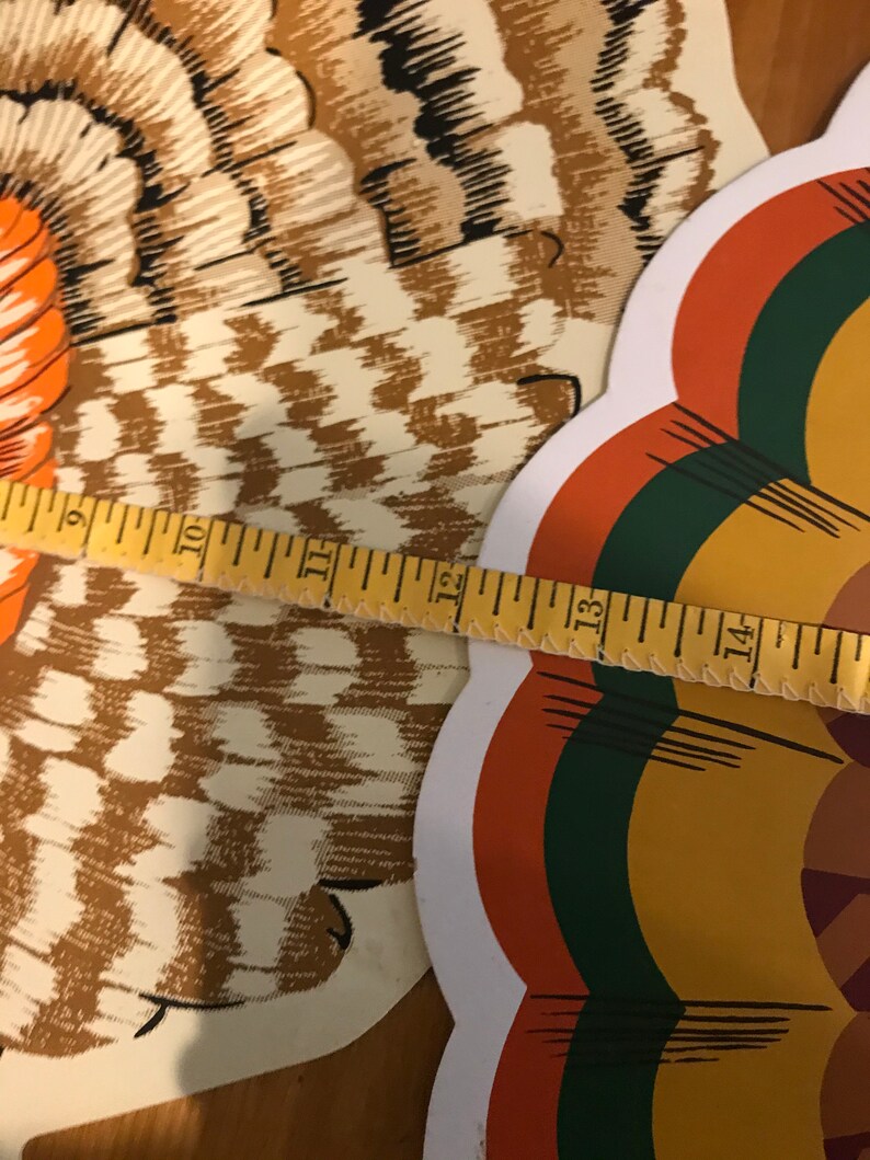 Two Vintage Turkey Shaped Thanksgiving Printed Vinyl Placemats Etsy