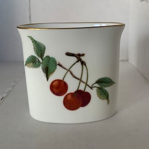 Arden Royal Worcester Fine Bone China Made in England Toothpick Holder Match Holder Plum and Cherries