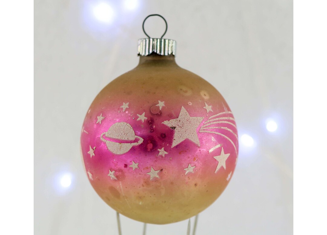 Atomic Christmas Mercury Glass Ornament Comets Planets Stars Vintage atomic-christmas-mercury-glass-ornament-comets-planets-stars-vintage