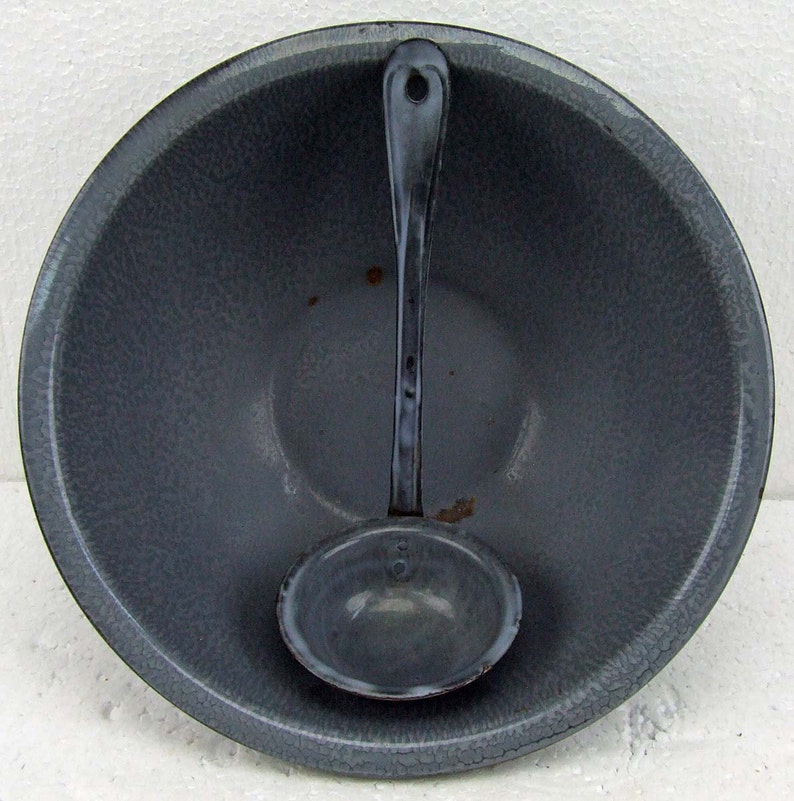 Vintage Graniteware Granite Ware Farmhouse Kitchen Gray Etsy