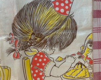 Vintage Little Girl Party Creations Paper Table Cover Tablecloth 1960s Unopened Package Paper Collector Ephemera