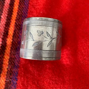 Antique Engraved Pewter Napkin Ring