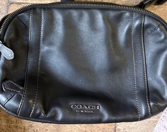 Coach Vintage Black Leather/ Zip Slim Pouch Waist Bag - Etsy