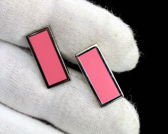 Classy Pink Bar Cuff Links - Breast Cancer Awareness Pink Cuff Links - Pink & Chrome Bar Cuff Links - Add a Touch of Elegance