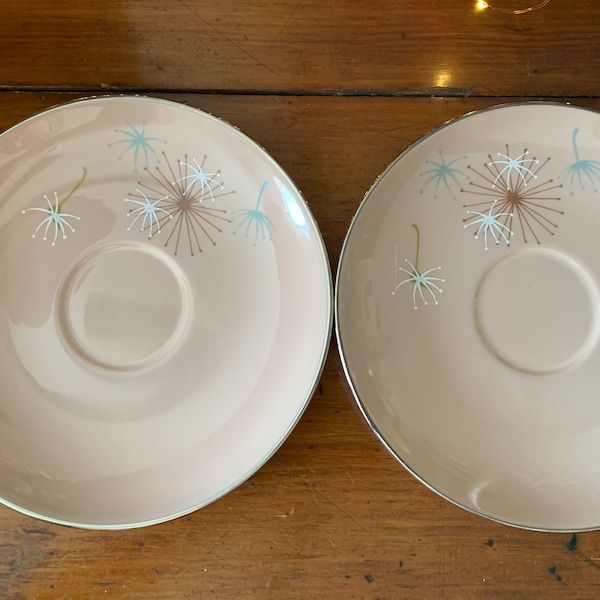 Two Saucers Beautiful Vintage Mid Century Modern Franciscan China Ballet Rare Most Desired Pattern