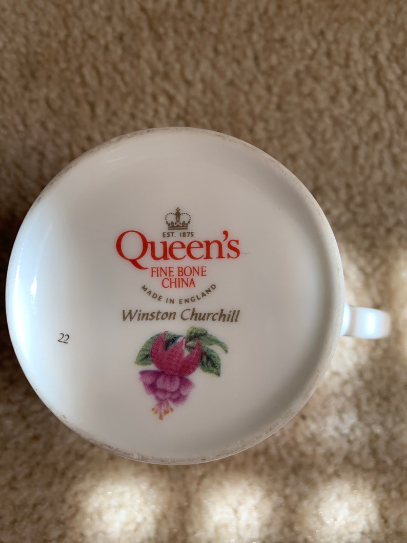 Vintage Winston Churchill Queens Fine Bone China Fuchsia Etsy