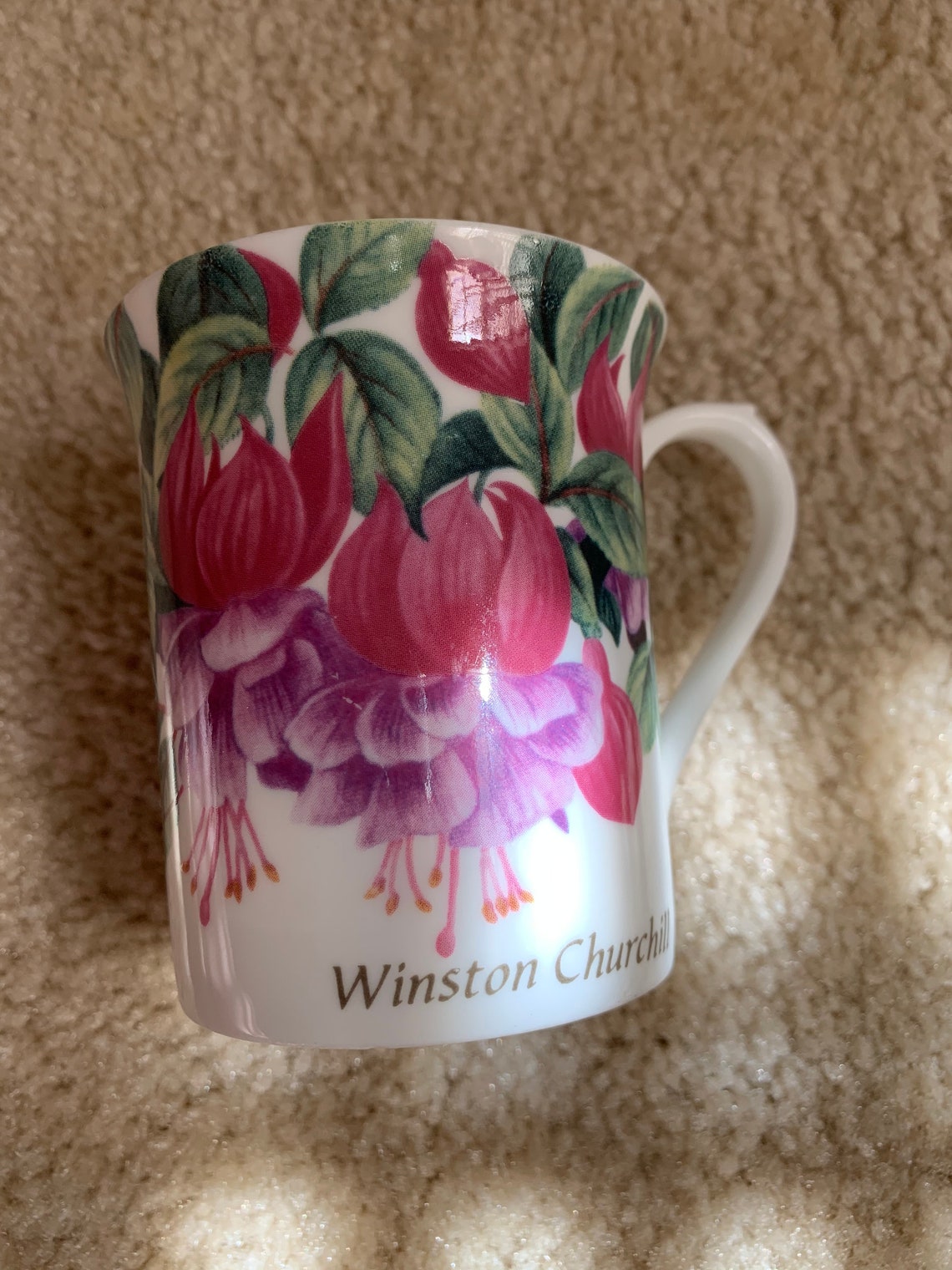 Vintage Winston Churchill Queens Fine Bone China Fuchsia Etsy