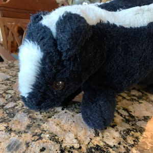 Vintage Stuffed Animal Skunk Fluffy Tail 1960s Plush Toy So Cute