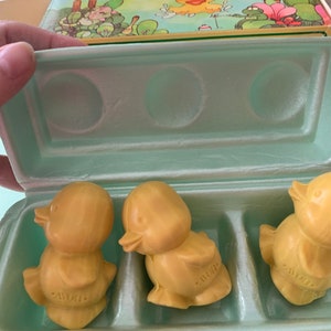 Darling Duckling Baby Ducklings Avon Bar Soap in Original Box and Egg Carton