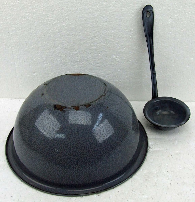 Vintage Graniteware Granite Ware Farmhouse Kitchen Gray Etsy