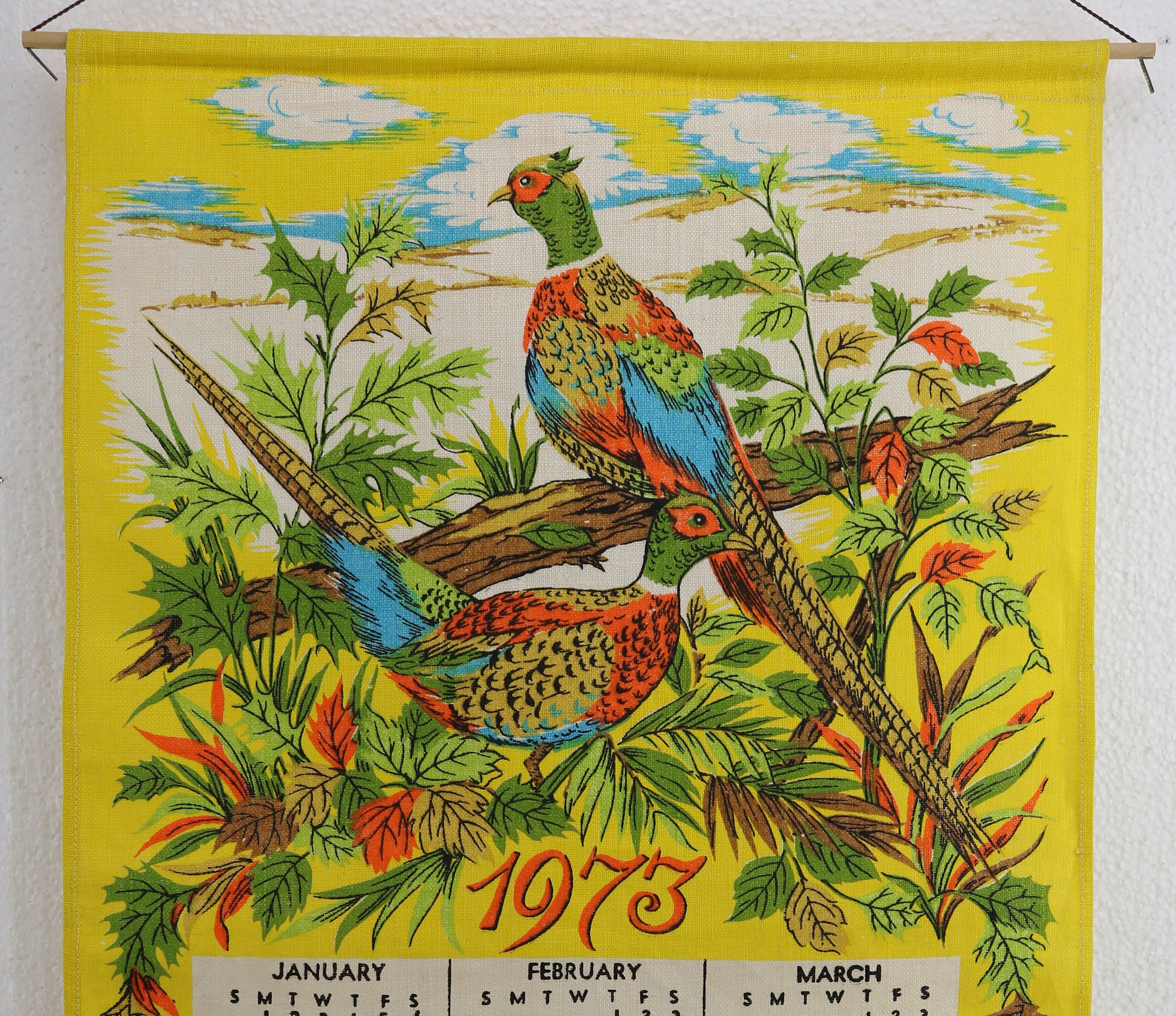 1973 Linen Calendar Dish Towel Colorful Partridges Scene Farmhouse Cottage  Kitchen Includes Original Wood Display Hanger - Etsy Sweden