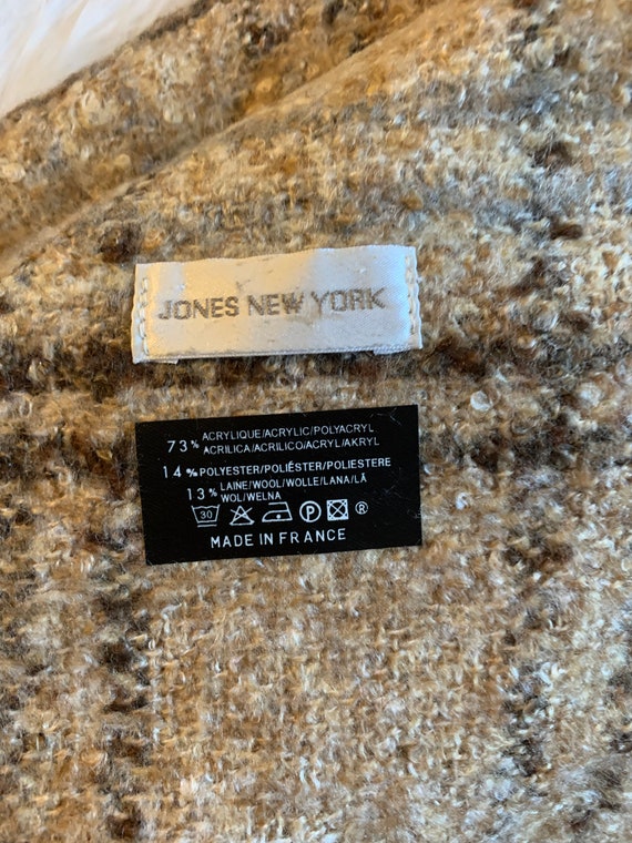 Jones New York Plaid Tweed Plaid Winter Scarf Made