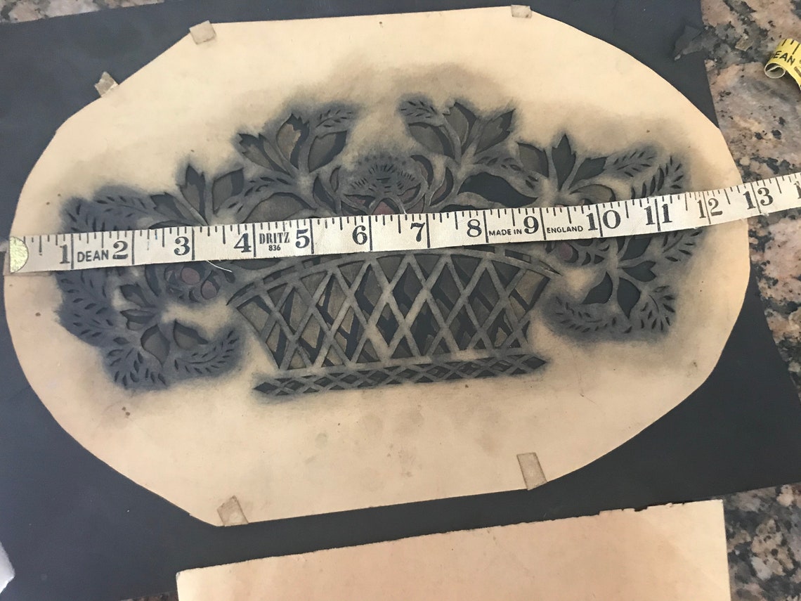 Antique Stencil Patterns Bowl Fruit Horse Carriage Toleware Etsy